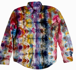 Flannel Long Sleeve Tie Dyed Shirt - XXS