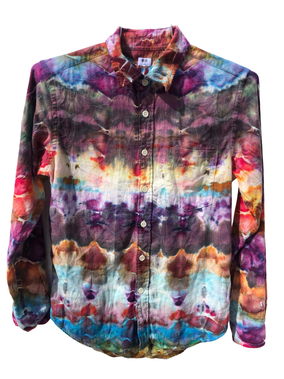 Flannel Long Sleeve Tie Dyed Shirt - XXS