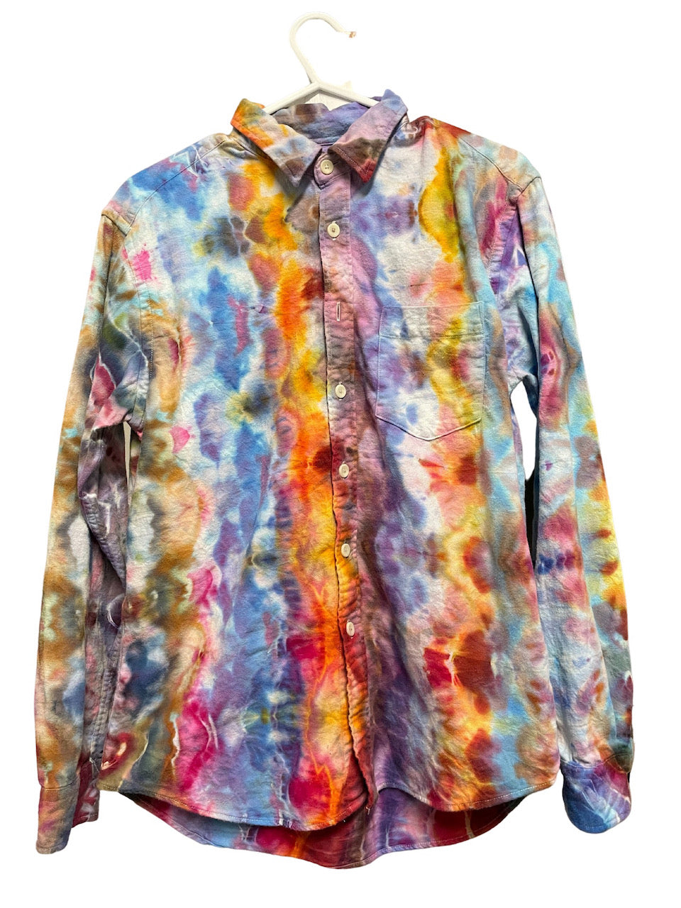 Flannel Long Sleeve Tie Dyed Shirt - XS