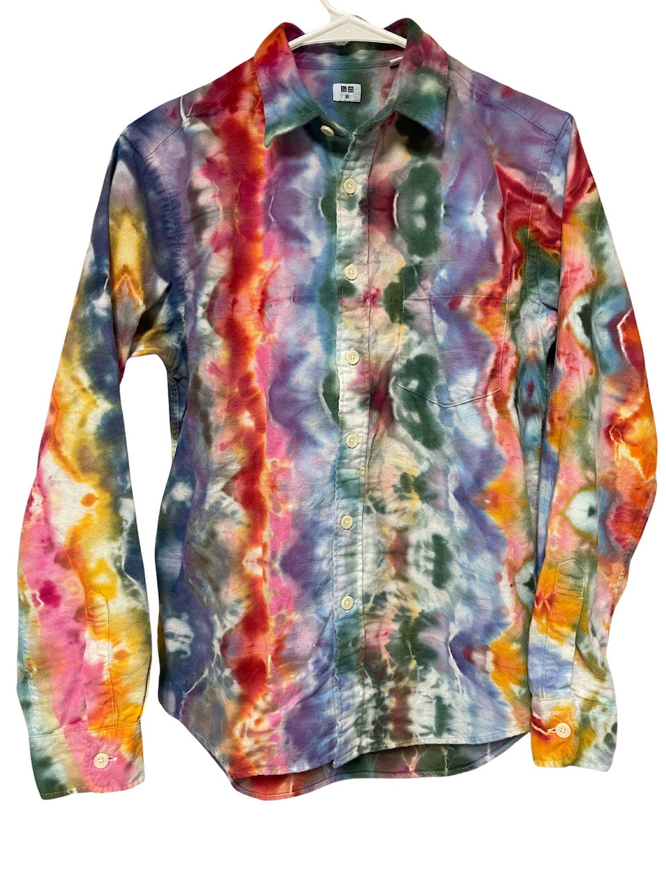 Flannel Long Sleeve Tie Dyed Shirt - XS