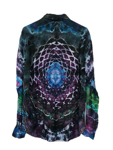 Men's Linen Long Sleeve Tie Dyed Shirt - L