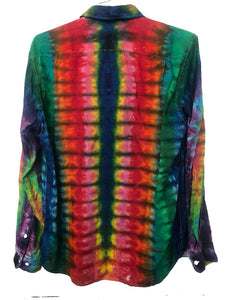 Men's Linen Long Sleeve Tie Dyed Shirt - L