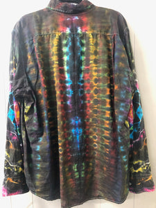 Men's Linen Long Sleeve Tie Dyed Shirt - 2XL