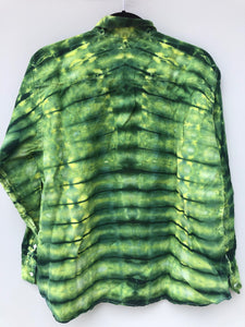 Women's Linen Long Sleeve Tie Dyed Shirt - L