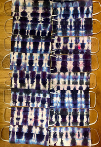 Tie Dye Face Cover - 100% Cotton, 2 Layers, Washable, Reusable - Purple, Grey, Black